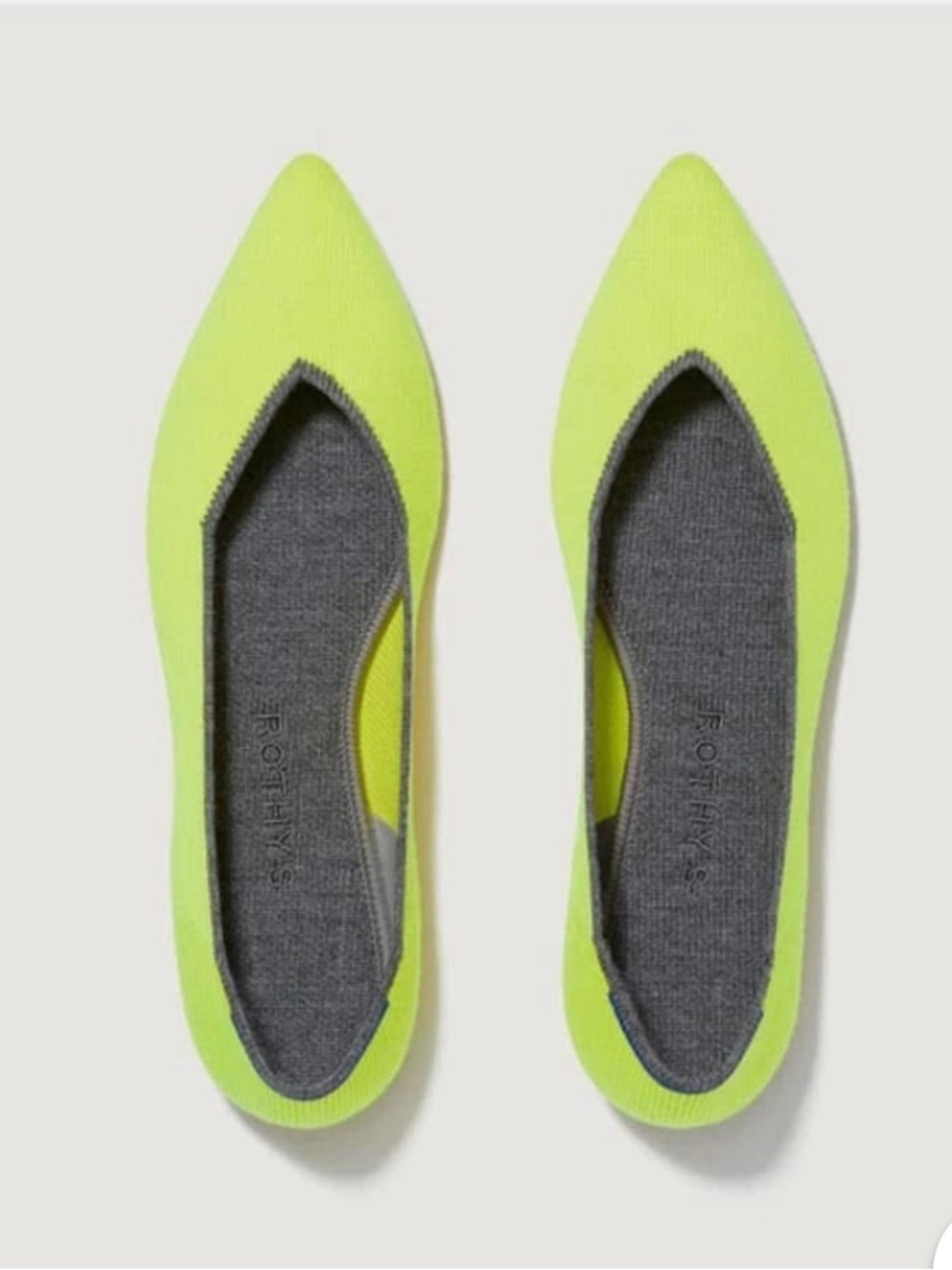 💖SPOTLIGHT💖Rothy's Merino Neon Yellow Sunbeam Pointed Knit Flats